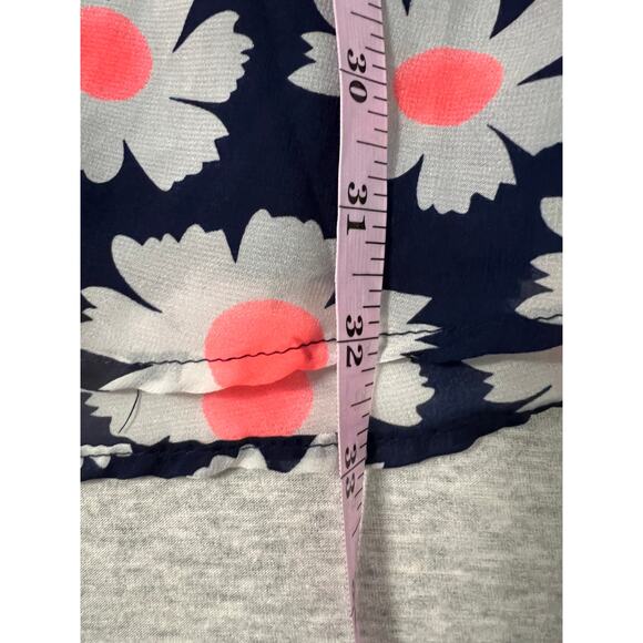 Rue 21 Bib Jumper Dress Large Blue White Daisies Y2K - Picture 9 of 9